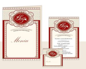 Invitatie Vintage Bordeaux - Eleganță și Stil pentru Nunta Ta 1 Invitatie Vintage Bordeaux